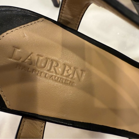 Lauren Ralph Lauren Kerri Leather Strappy Sandals Shoes Black Size 8 New $175 - Picture 8 of 13